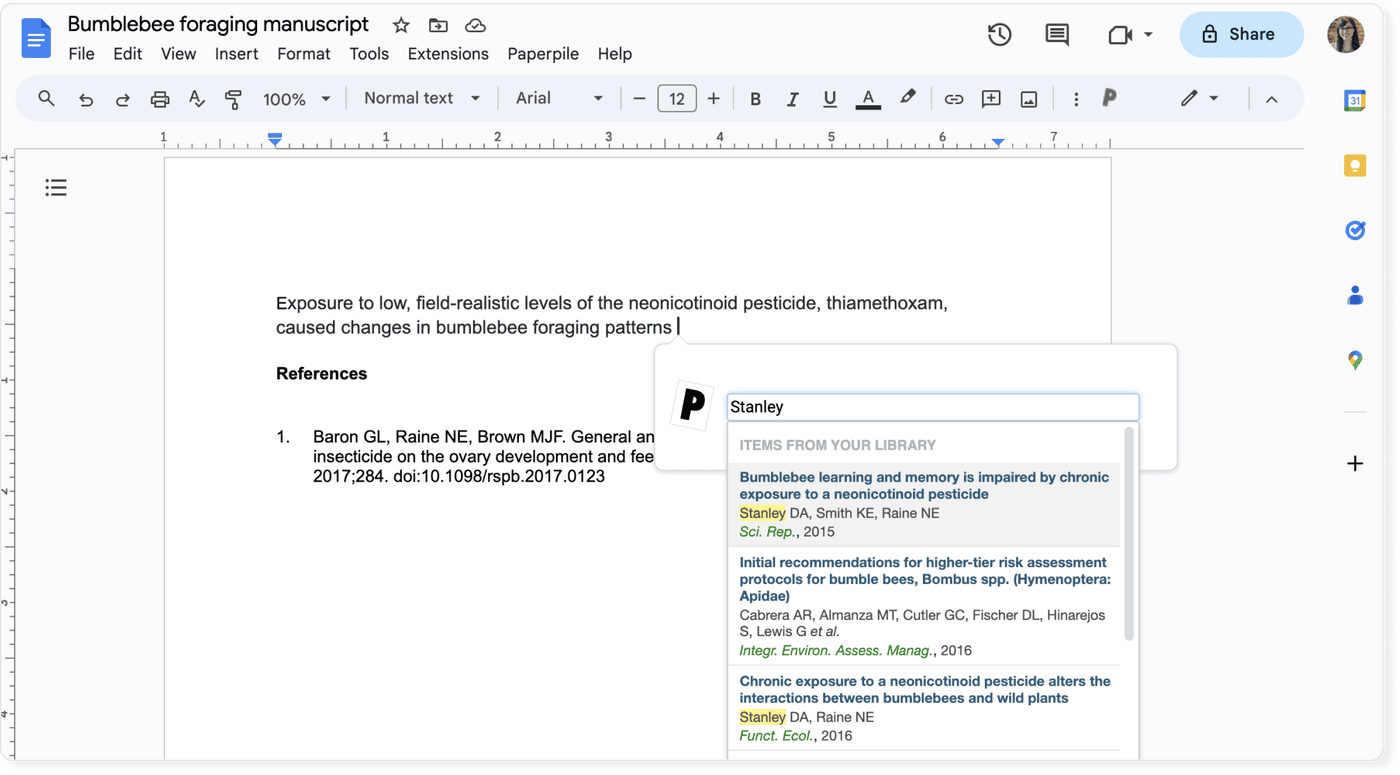Create citations in Google Docs